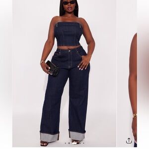 Dark Wash Denim Jean Set